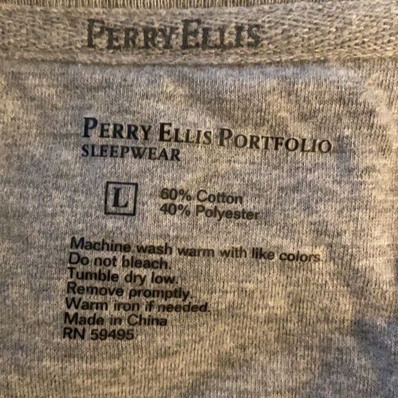 Perry Ellis Portfolio Sleepwear Gray size Large - Picture 9 of 9
